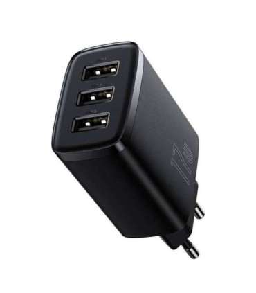 Baseus Compact Quick Charger, 3x USB, 17W (Black)
