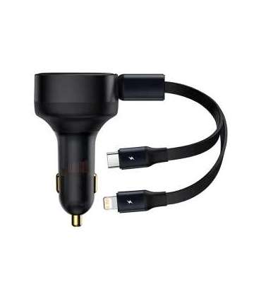 Car Charger Baseus Enjoyment with cable USB-C + Lightning 3A, 30W (Black)