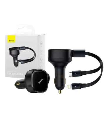 Car Charger Baseus Enjoyment with cable USB-C + Lightning 3A, 30W (Black)