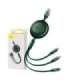 Baseus Bright Mirror 2, USB 3-in-1 cable for micro USB / USB-C / Lightning 3.5A 1.1m (Green)