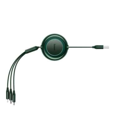 Baseus Bright Mirror 2, USB 3-in-1 cable for micro USB / USB-C / Lightning 3.5A 1.1m (Green)