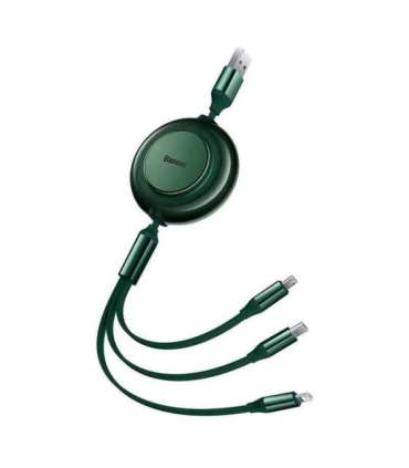 Baseus Bright Mirror 2, USB 3-in-1 cable for micro USB / USB-C / Lightning 3.5A 1.1m (Green)