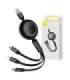Baseus Bright Mirror 3, USB 3-in-1 cable for micro USB / USB-C / Lightning 66W / 2A 1.1m (Black)