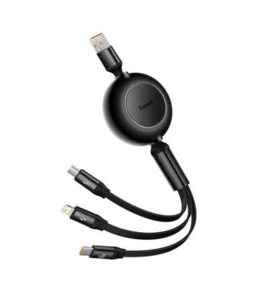 Baseus Bright Mirror 3, USB 3-in-1 cable for micro USB / USB-C / Lightning 66W / 2A 1.1m (Black)