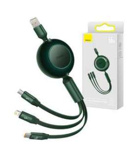 Baseus Bright Mirror 3, USB 3-in-1 cable for micro USB / USB-C / Lightning 66W / 2A 1.1m (Green)