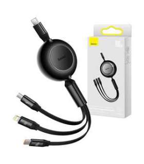 Baseus Bright Mirror 4, USB-C 3-in-1 cable for micro USB / USB-C / Lightning 100W / 3.5A 1.1m (Black)