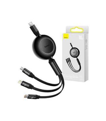 Baseus Bright Mirror 4, USB-C 3-in-1 cable for micro USB / USB-C / Lightning 100W / 3.5A 1.1m (Black)