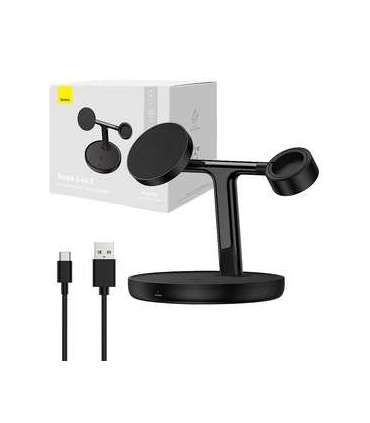 Magnetic Charging Bracket Baseus Swan 3 in 1 20W (black)