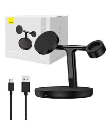 Magnetic Charging Bracket Baseus Swan 3 in 1 20W (black)