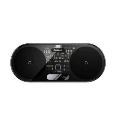 Dual Qi wireless charger Baseus Digital LED Display, 20W
