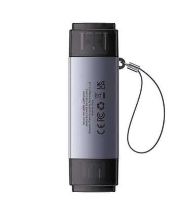 Baseus Lite Series SD/TF memory card reader, USB + USB-C (gray)
