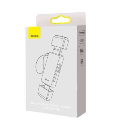 Baseus Lite Series SD/TF memory card reader, USB + USB-C (gray)