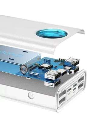 Powerbank Baseus Amblight 30000mAh, 4xUSB, USB-C, 65W (white)