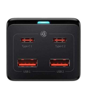 Baseus GaN3 Pro wall charger / powerstrip 2xUSB + 2xUSB-C + AC, 100W (black)