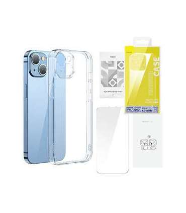 Baseus SuperCeramic Transparent Glass Case and Tempered Glass set for iPhone 14 Plus
