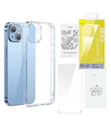 Baseus SuperCeramic Transparent Glass Case and Tempered Glass set for iPhone 14 Plus