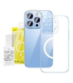Baseus Crystal Transparent Magnetic Case and Tempered Glass set for iPhone 14 Pro Max