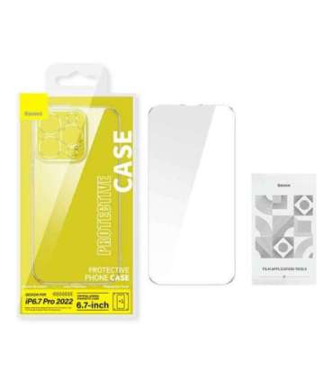 Baseus Crystal Transparent Magnetic Case and Tempered Glass set for iPhone 14 Pro Max