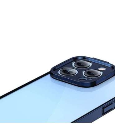 Baseus Glitter Transparent Case and Tempered Glass set for iPhone 14 Pro Max (blue)