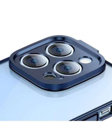 Baseus Glitter Transparent Case and Tempered Glass set for iPhone 14 Pro Max (blue)