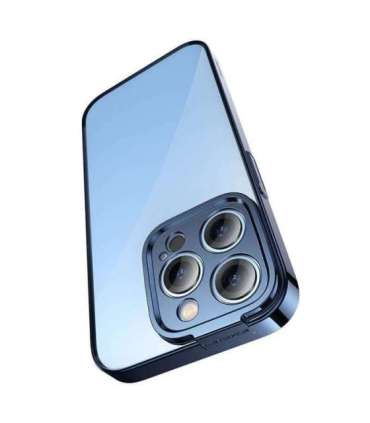 Baseus Glitter Transparent Case and Tempered Glass set for iPhone 14 Pro Max (blue)