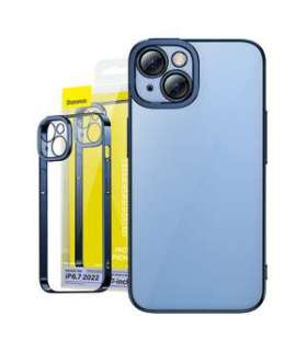 Baseus Glitter Transparent Case and Tempered Glass set for iPhone 14 Plus (blue)