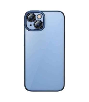 Baseus Glitter Transparent Case and Tempered Glass set for iPhone 14 Plus (blue)