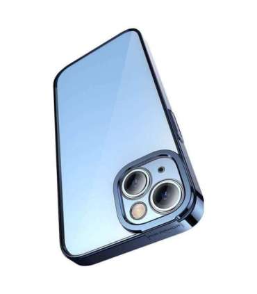 Baseus Glitter Transparent Case and Tempered Glass set for iPhone 14 Plus (blue)