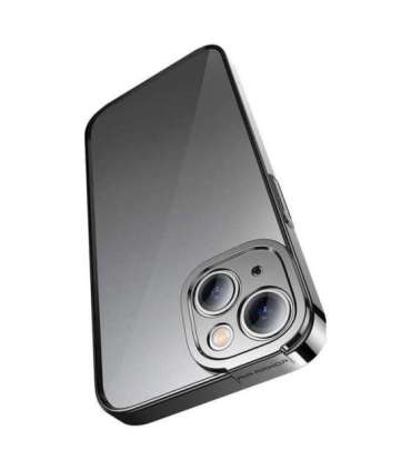 Baseus Glitter Transparent Case and Tempered Glass set for iPhone 14 Plus (black)