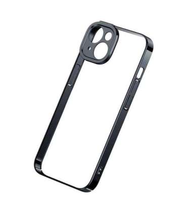 Baseus Glitter Transparent Case and Tempered Glass set for iPhone 14 Plus (black)