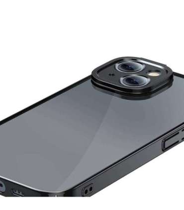 Baseus Glitter Transparent Case and Tempered Glass set for iPhone 14 Plus (black)