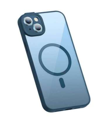 Baseus Frame Transparent Magnetic Case and Tempered Glass set for iPhone 14 Plus (blue)