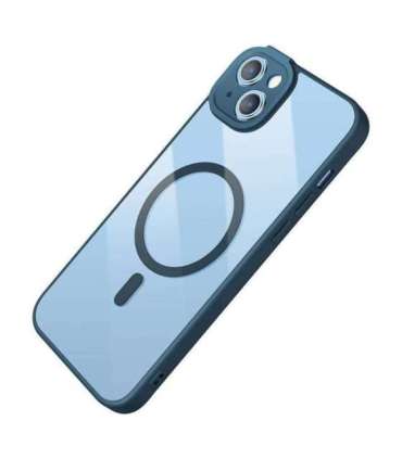 Baseus Frame Transparent Magnetic Case and Tempered Glass set for iPhone 14 Plus (blue)