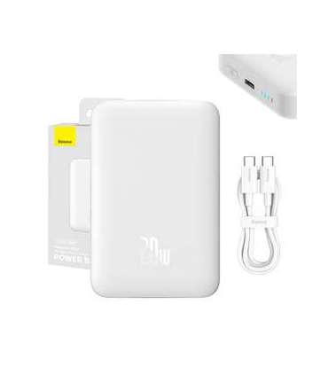 Powerbank Baseus Magnetic, 10000mAh, USB-C 20W, MagSafe (white)