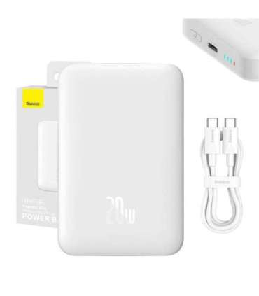Powerbank Baseus Magnetic, 10000mAh, USB-C 20W, MagSafe (white)