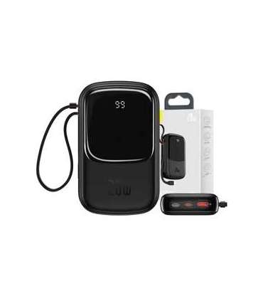 Powerbank Baseus Qpow PRO with Lightning cable, USB-C port and USB 20000mAh, 20W (Black)