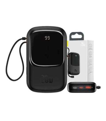 Powerbank Baseus Qpow PRO with Lightning cable, USB-C port and USB 20000mAh, 20W (Black)