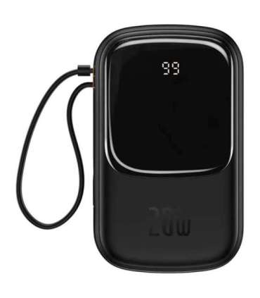 Powerbank Baseus Qpow PRO with Lightning cable, USB-C port and USB 20000mAh, 20W (Black)