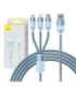 3in1 USB cable Baseus StarSpeed Series, USB-C + Micro + Lightning 3,5A, 1.2m (Blue)