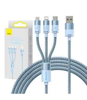 3in1 USB cable Baseus StarSpeed Series, USB-C + Micro + Lightning 3,5A, 1.2m (Blue)
