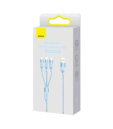3in1 USB cable Baseus StarSpeed Series, USB-C + Micro + Lightning 3,5A, 1.2m (Blue)