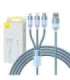 3in1 USB cable Baseus StarSpeed Series, USB-C + Micro + Lightning 3,5A, 1.2m (Blue)