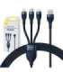 3in1 USB cable Baseus USB 3in1 Baseus Flash Series,  USB-C + Micro + Lightning 66W, 1.2m (blue)