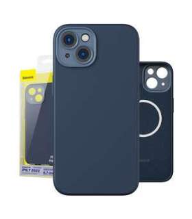 Baseus Liquid Silica Magnetic Case and Tempered Glass set for iPhone 14 Plus (blue)