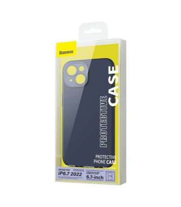 Baseus Liquid Silica Magnetic Case and Tempered Glass set for iPhone 14 Plus (blue)