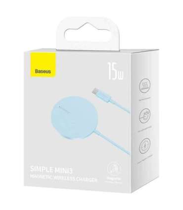 Magnetic Wireless Charger Baseus Simple Mini 3 15W (Blue)