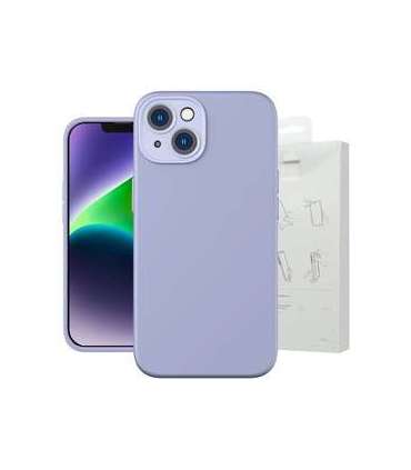 Baseus Liquid Silica Gel Case for iPhone 14 Plus (lavender)+ tempered glass + cleaning kit
