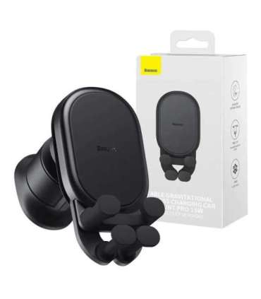 Stable Gravitational Wireless Charging Car Mount Baseus Pro 15W (black)