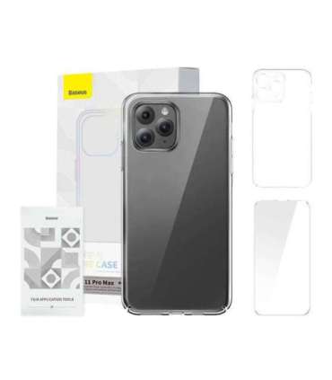 Case Baseus Crystal Series for iPhone 11 pro max (clear) + tempered glass + cleaning kit