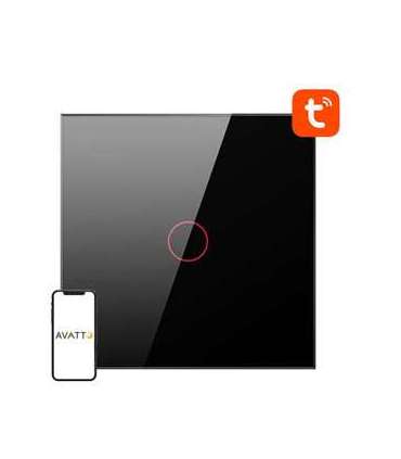 Smart Light Switch ZigBee Avatto LZTS02-EU-B1 1 Way No Neutral TUYA (black)